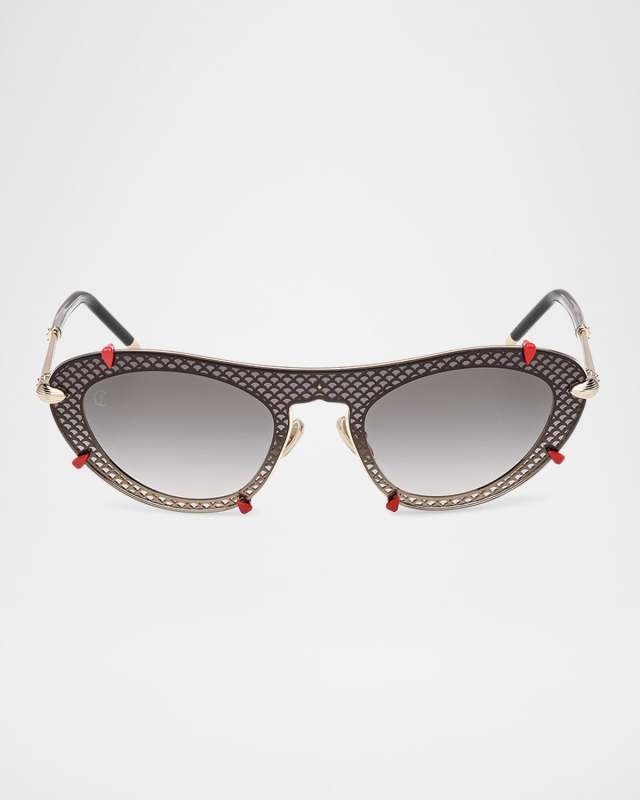 Miss Z Spiked Oval Acetate Sunglasses